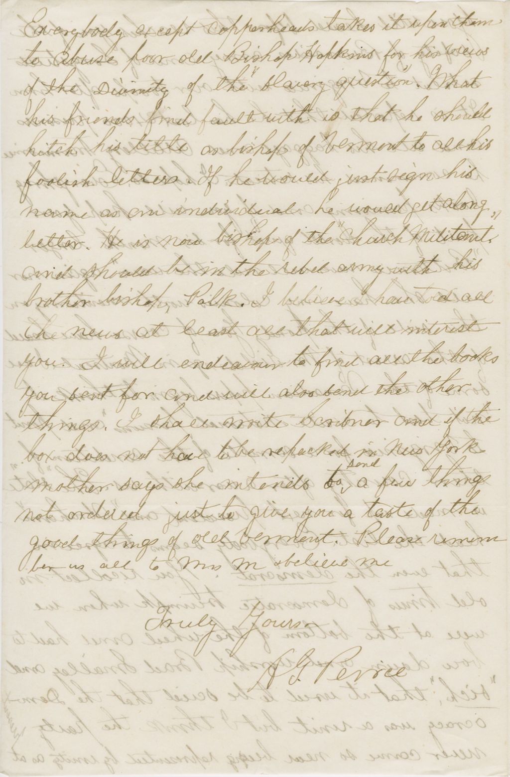 Miniature of Letter from ALBERT G. PEIRCE to GEORGE PERKINS MARSH, dated December 15, 1863.