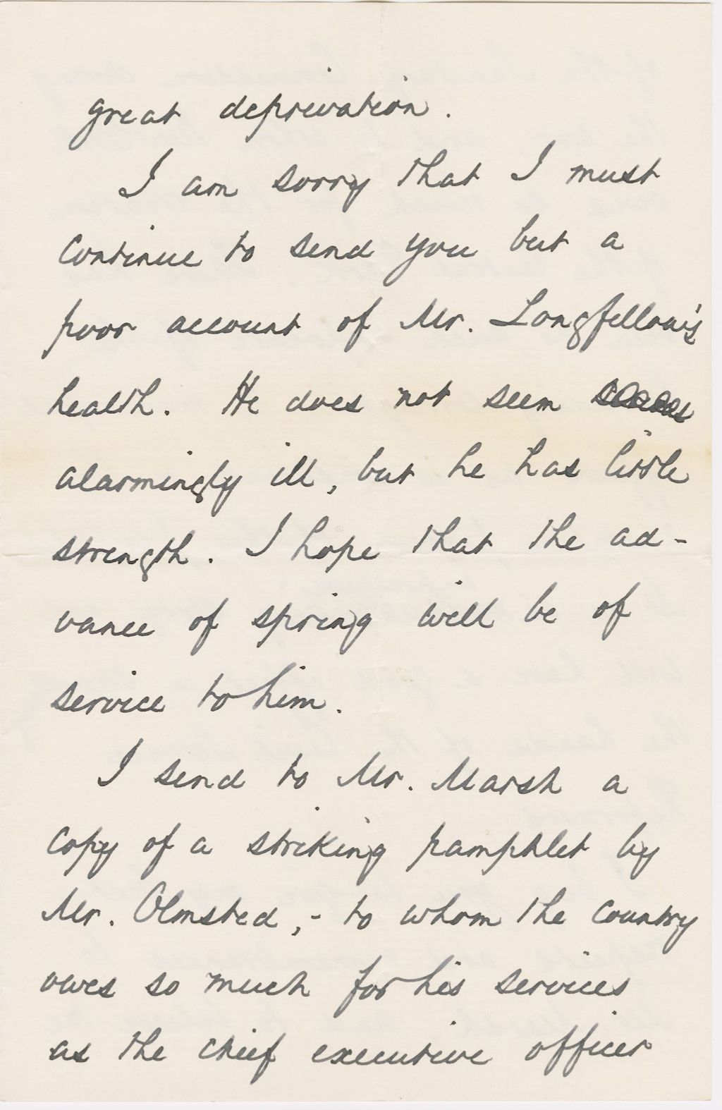 Miniature of Letter from CHARLES ELIOT NORTON to CAROLINE CRANE MARSH, dated March 13, 1882.