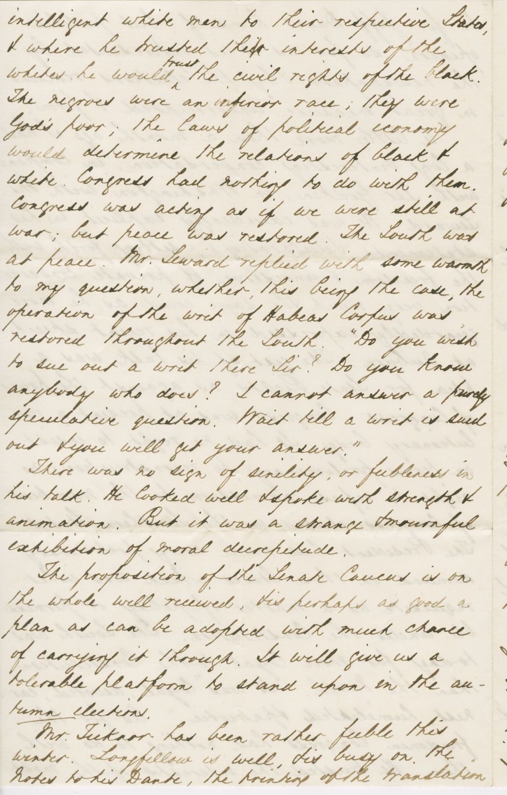 Miniature of Letter from CHARLES ELIOT NORTON to GEORGE PERKINS MARSH, dated June 3, 1866.