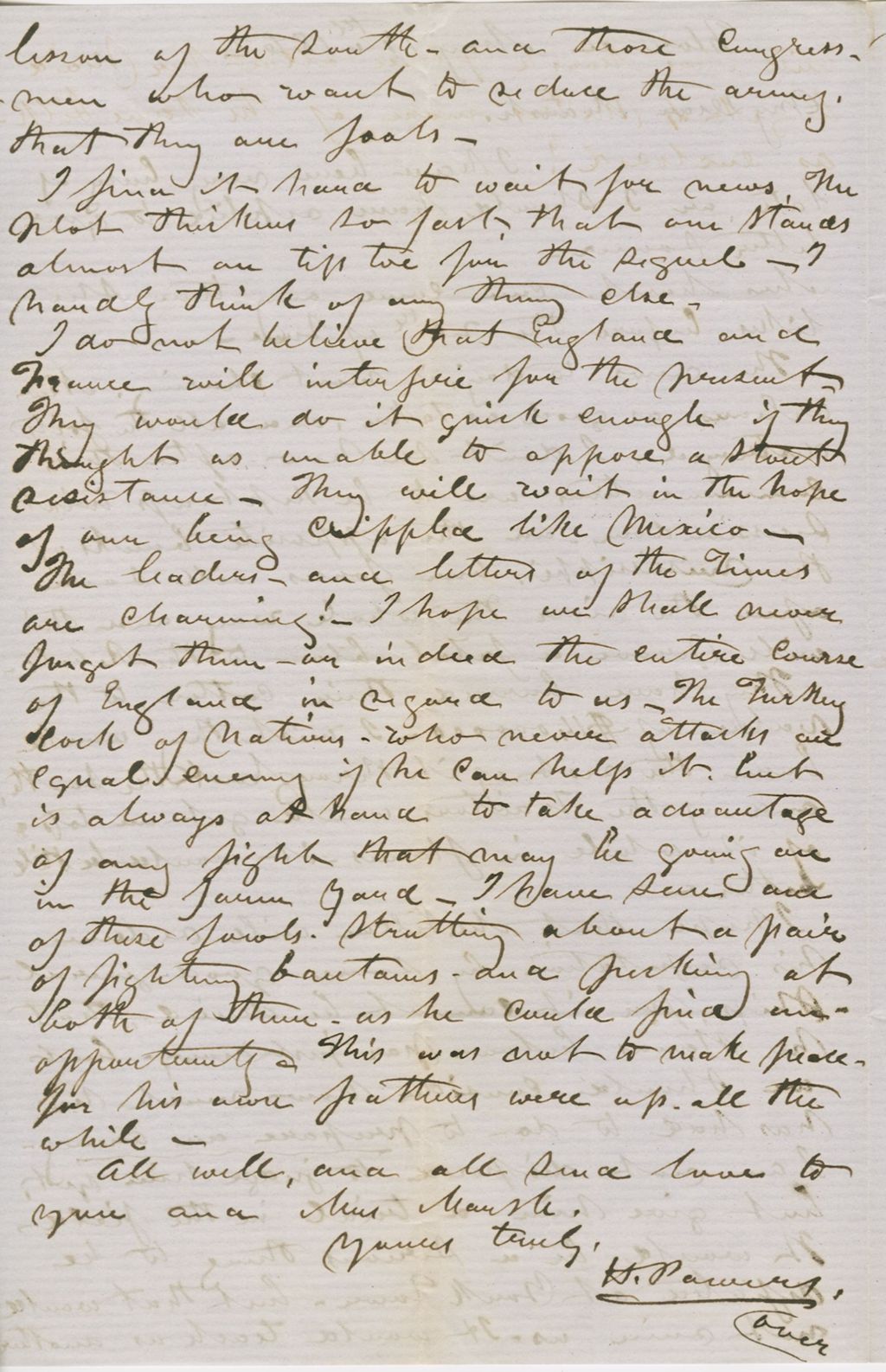 Miniature of Letter from HIRAM POWERS (and ELIZABETH GIBSON POWERS) to GEORGE PERKINS MARSH, dated May 13, 1862.