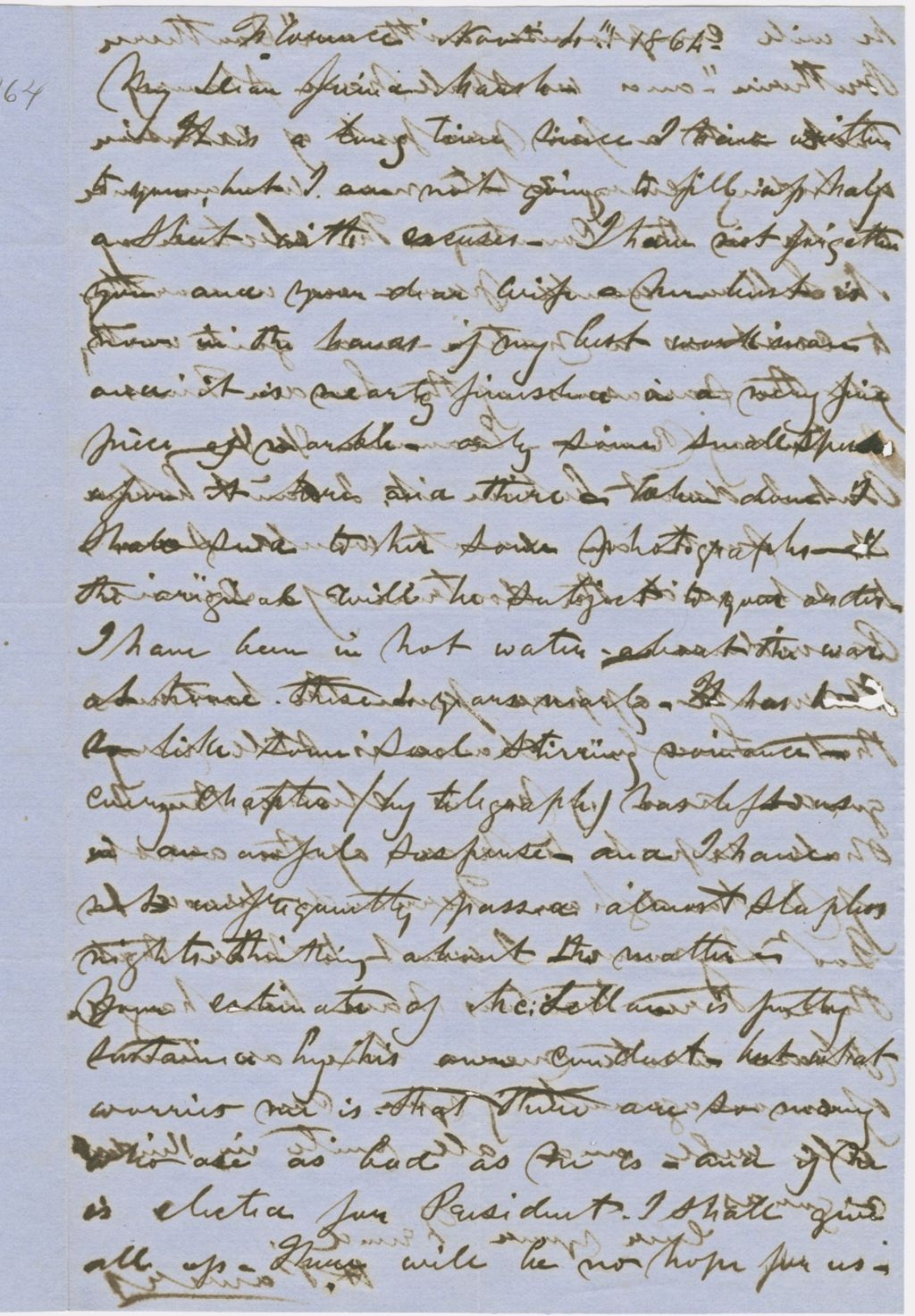 Miniature of Letter from HIRAM POWERS to GEORGE PERKINS MARSH, dated November 4, 1864.