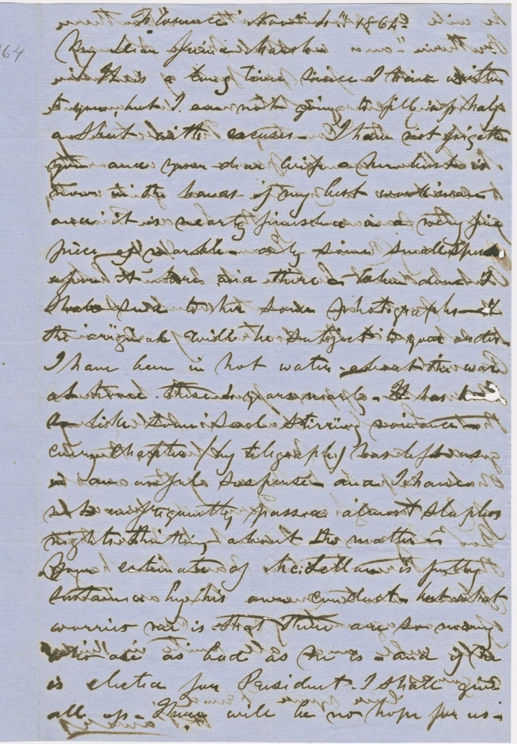 Miniature of Letter from HIRAM POWERS to GEORGE PERKINS MARSH, dated November 4, 1864.