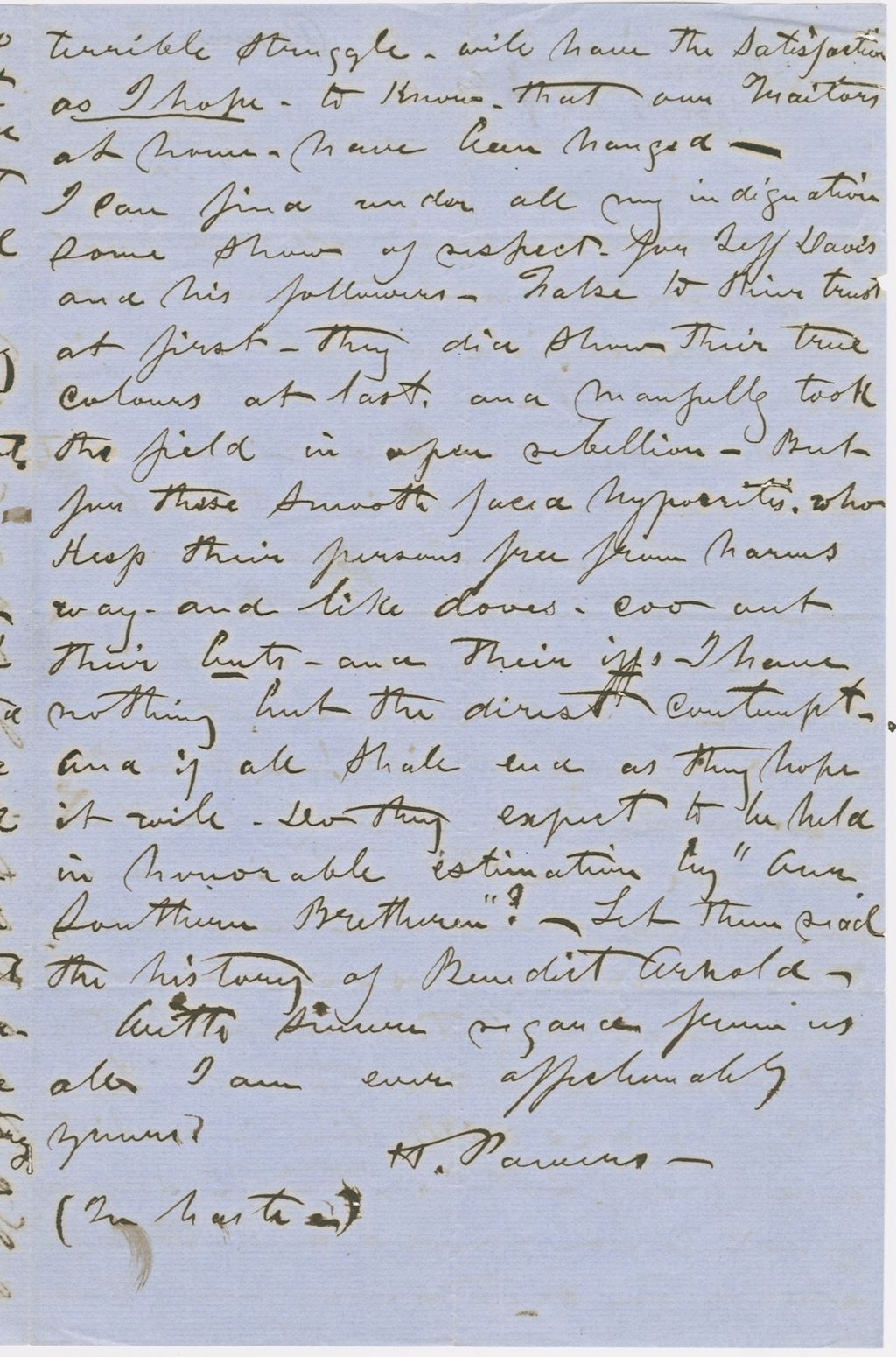 Miniature of Letter from HIRAM POWERS to GEORGE PERKINS MARSH, dated November 9, 1864.