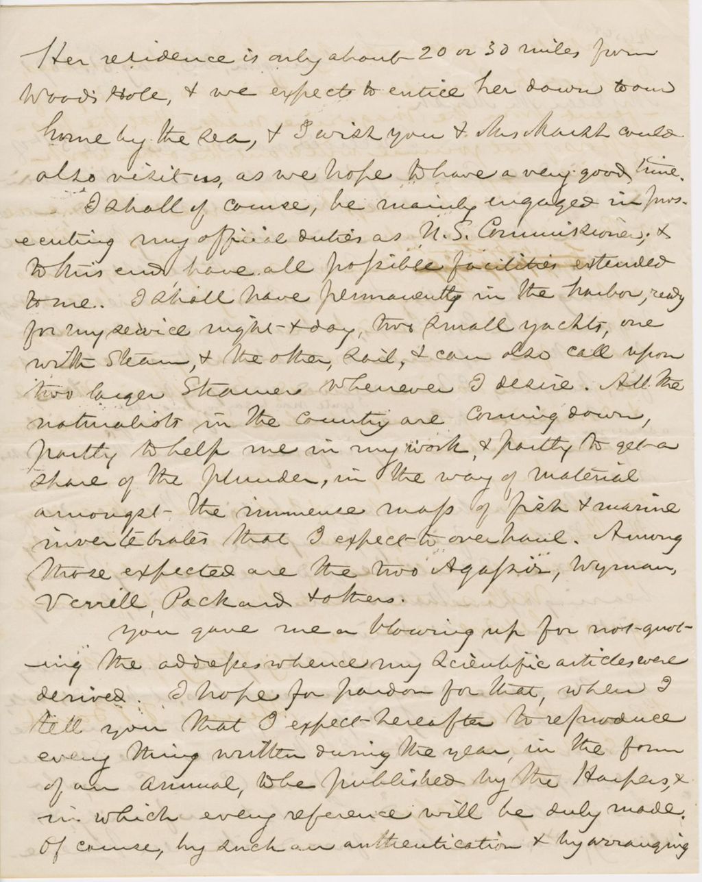 Miniature of Letter from SPENCER FULLERTON BAIRD to GEORGE PERKINS MARSH, dated May 31, 1871.