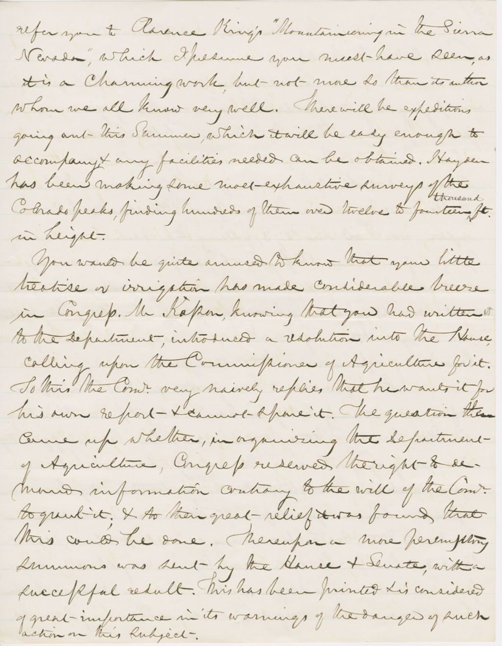 Miniature of Letter from SPENCER FULLERTON BAIRD to GEORGE PERKINS MARSH, dated February 24, 1874.