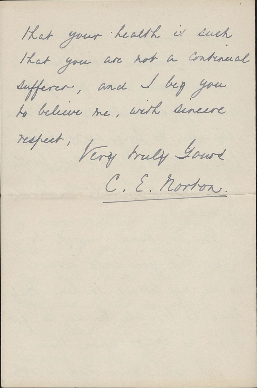 Miniature of Letter from CHARLES ELIOT NORTON to CAROLINE CRANE MARSH, dated September 9, 1884.