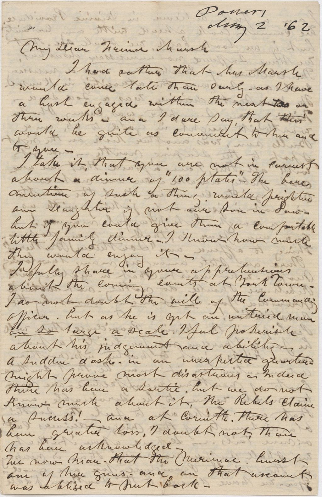 Miniature of Letter from HIRAM POWERS to GEORGE PERKINS MARSH, dated May 2, 1862.