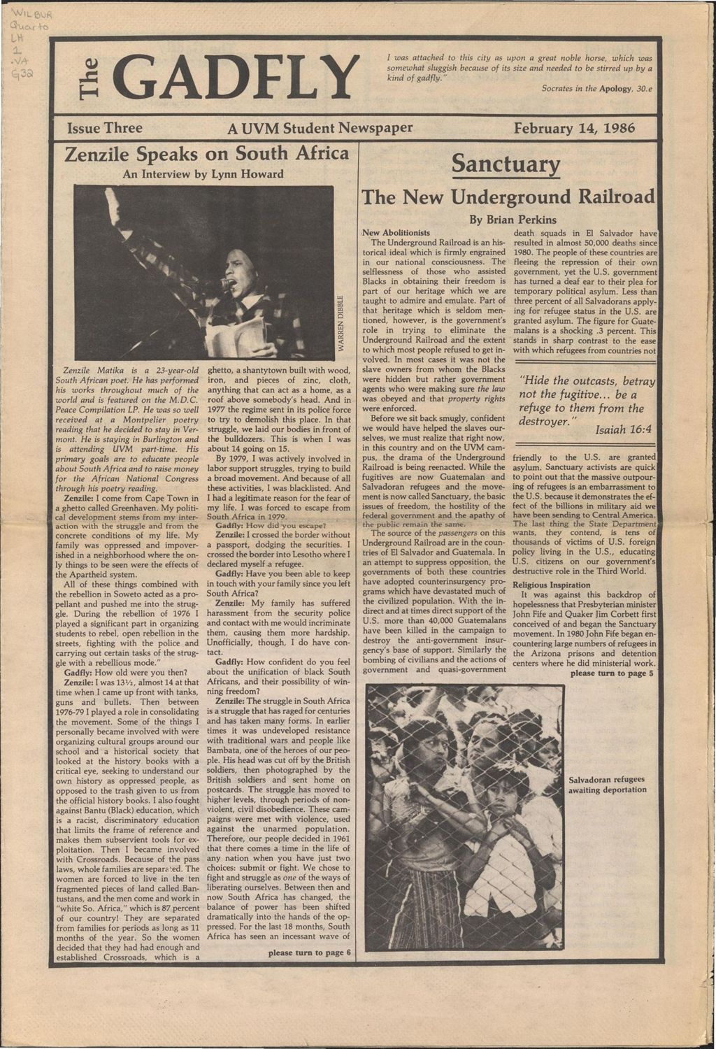 Miniature of The Gadfly : a UVM student newspaper, vol. 01, n. 03