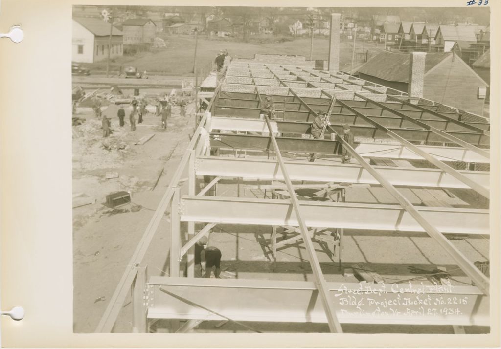 Miniature of Burlington Street Department Buildings - Construction of Building