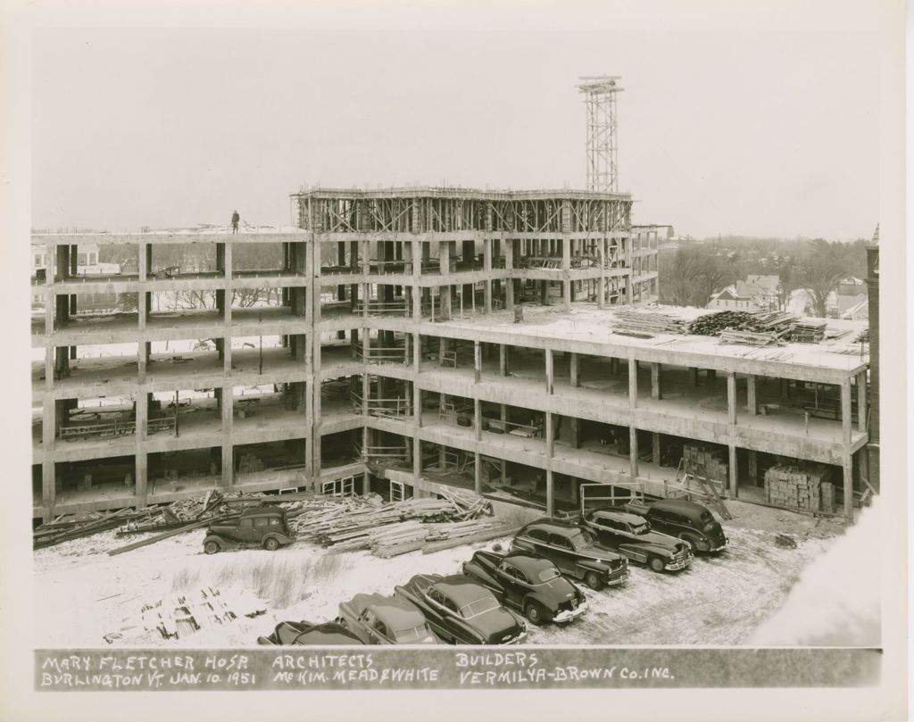 Miniature of Mary Fletcher Hospital, Burlington - Construction