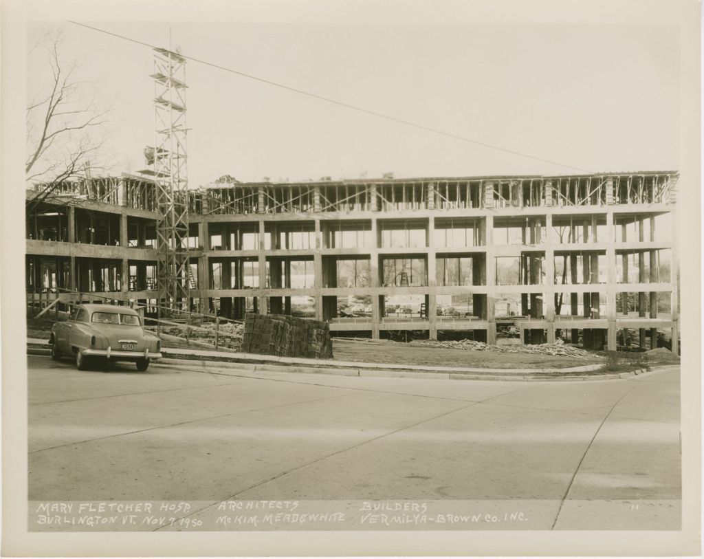 Miniature of Mary Fletcher Hospital, Burlington - Construction