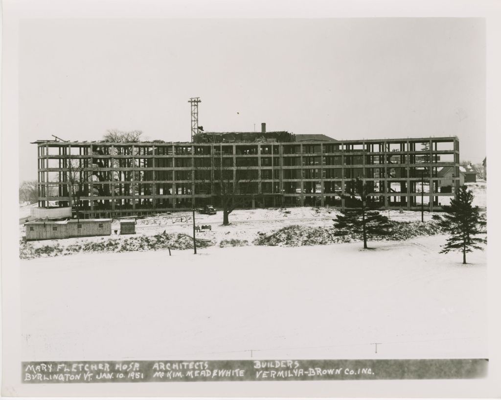 Miniature of Mary Fletcher Hospital, Burlington - Construction