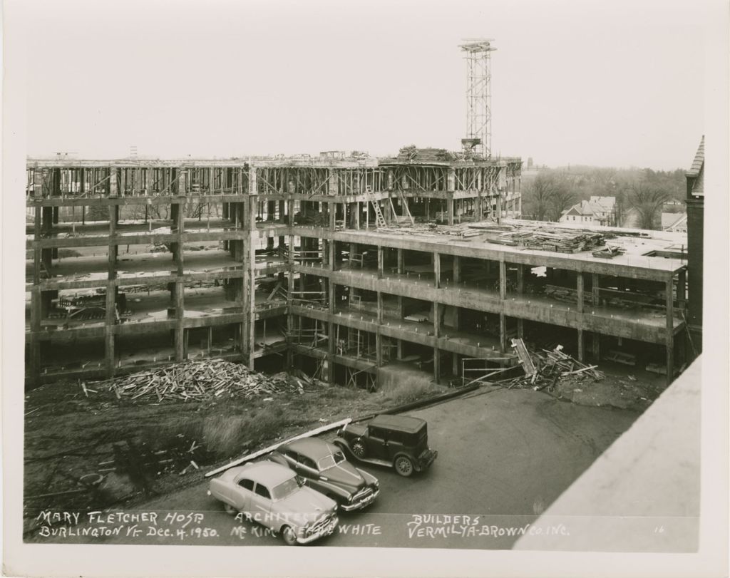 Miniature of Mary Fletcher Hospital, Burlington - Construction