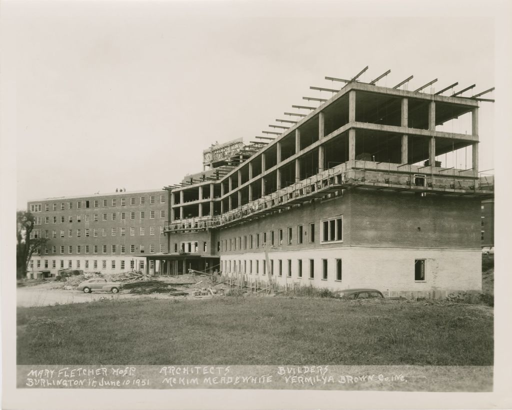 Miniature of Mary Fletcher Hospital, Burlington - Construction