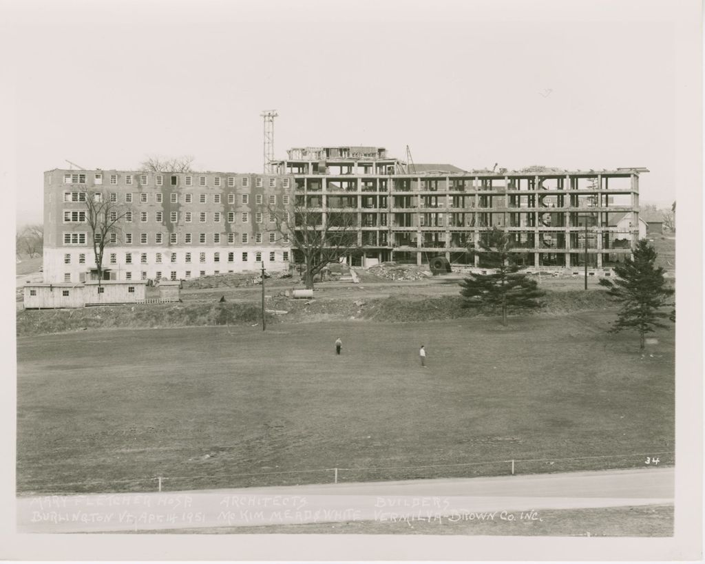 Miniature of Mary Fletcher Hospital, Burlington - Construction