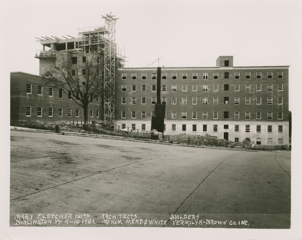 Miniature of Mary Fletcher Hospital, Burlington - Construction