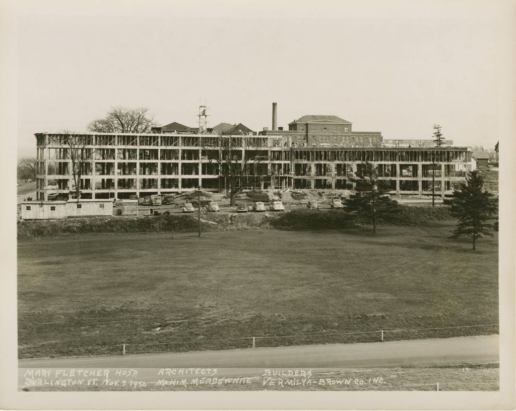 Miniature of Mary Fletcher Hospital, Burlington - Construction