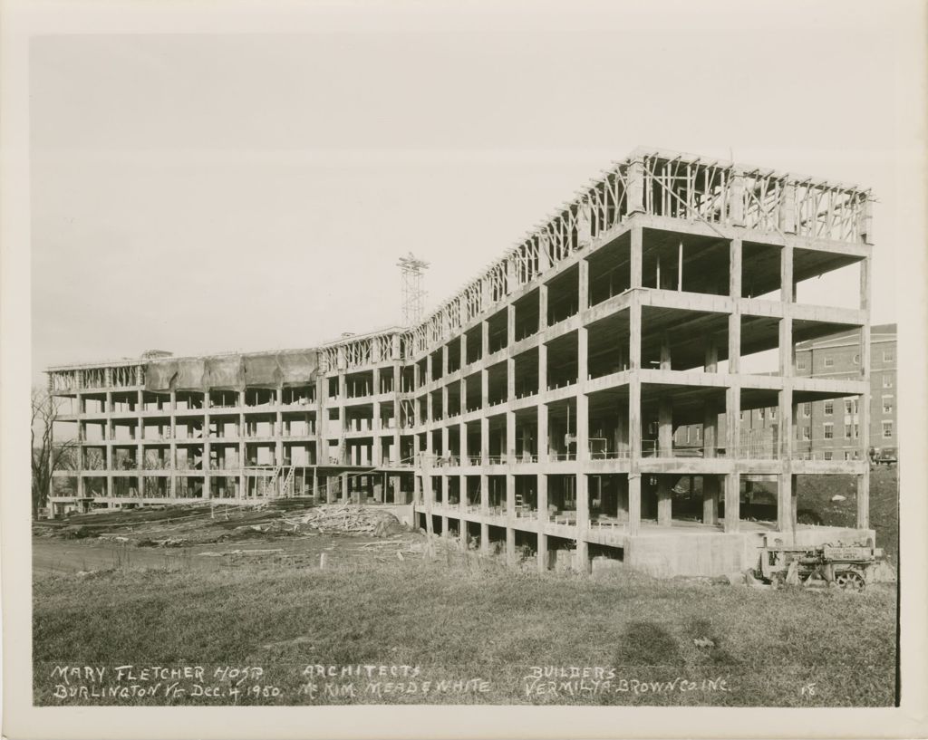 Miniature of Mary Fletcher Hospital, Burlington - Construction