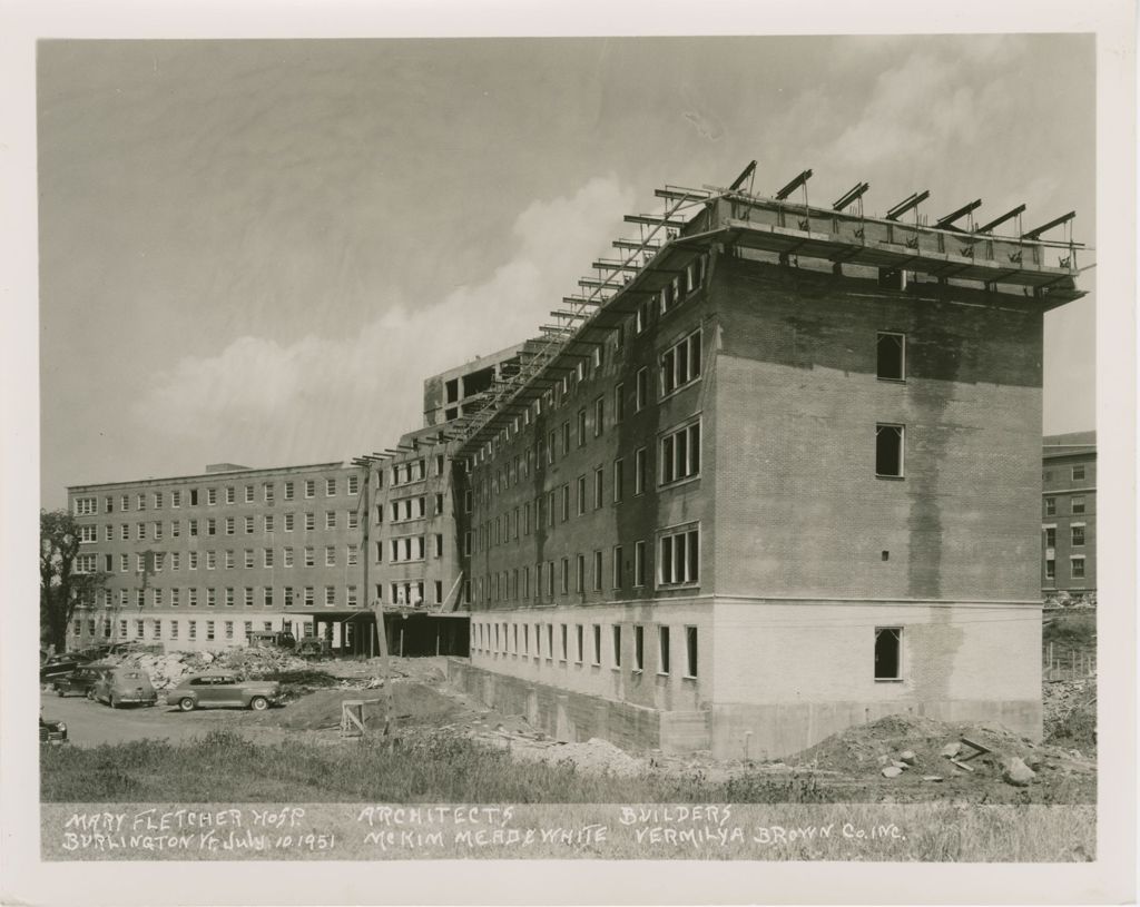 Miniature of Mary Fletcher Hospital, Burlington - Construction