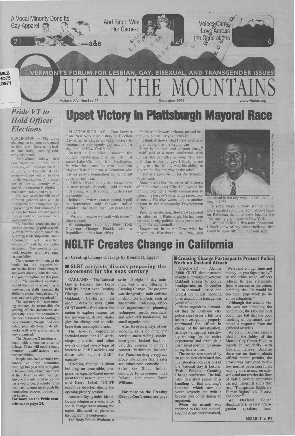 Miniature of Out in the Mountains, December, 1999