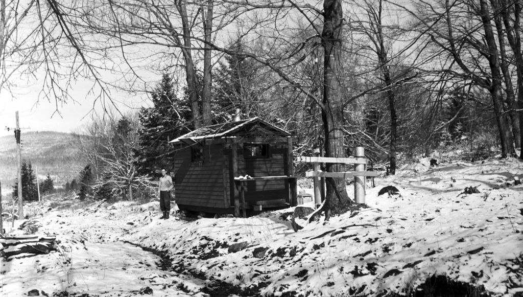 Miniature of Bill Scott outside research shed