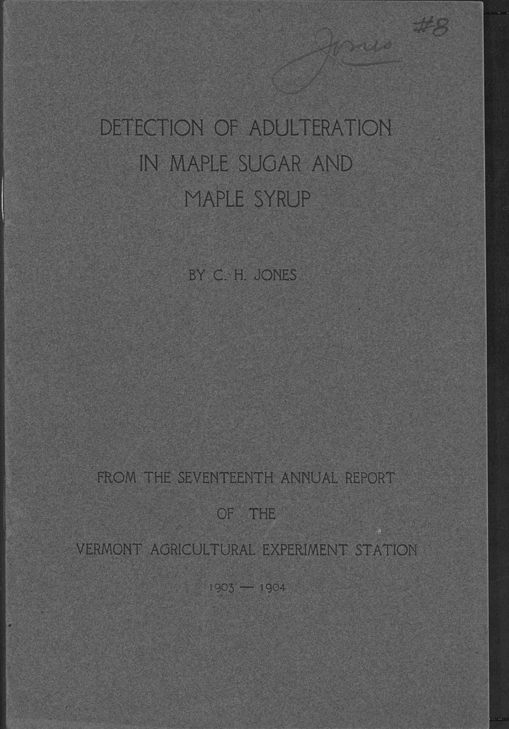 Miniature of Detection of adulteration in maple sugar and maple syrup