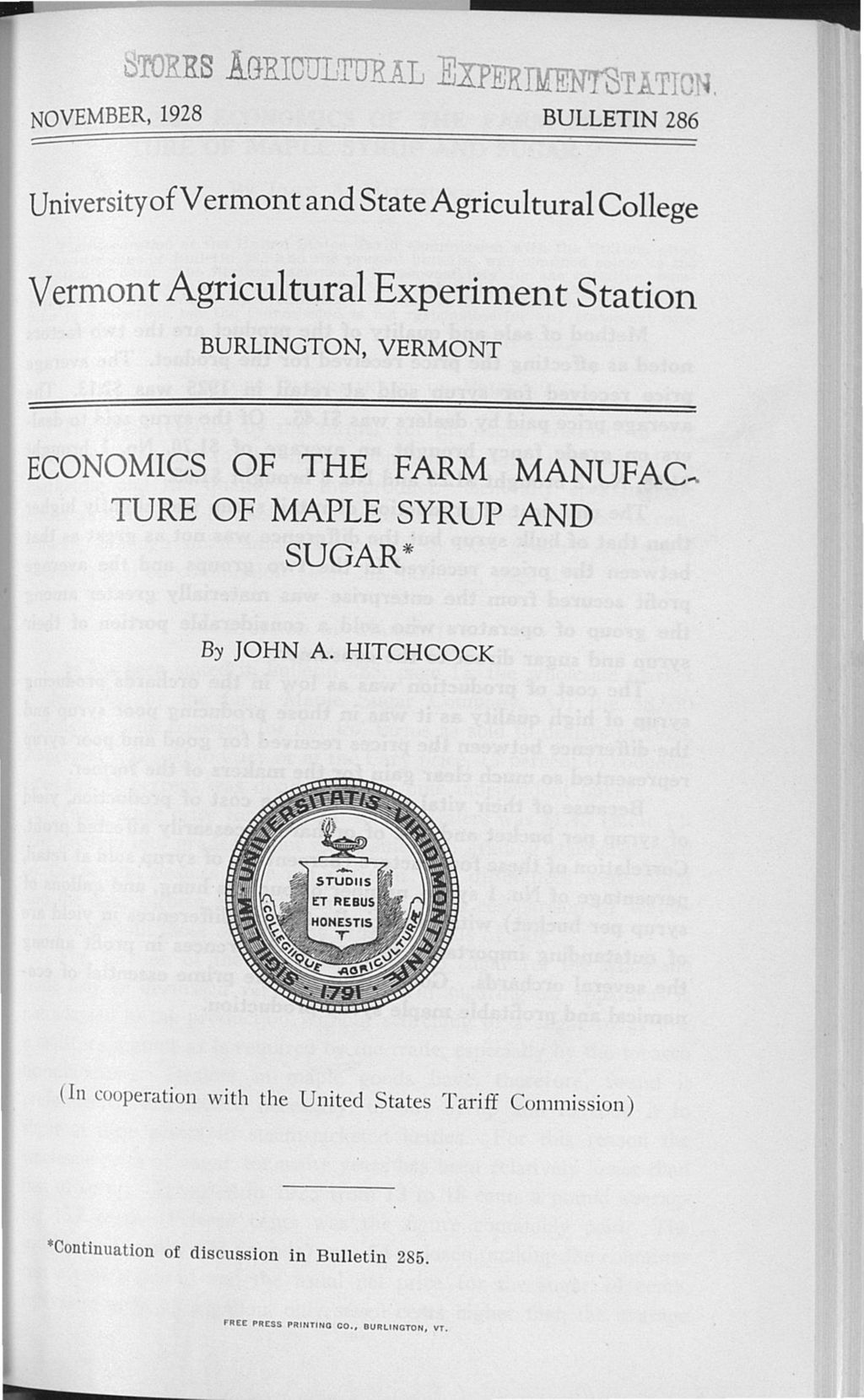 Miniature of Economics of the farm manufacture of maple syrup and sugar