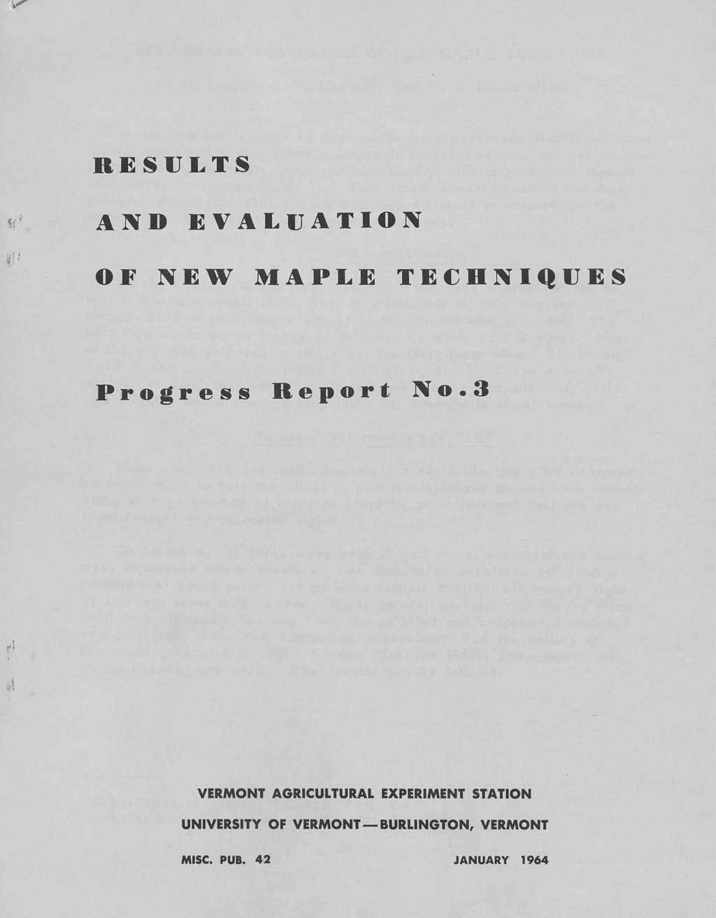 Miniature of Results and evaluation of new maple techniques