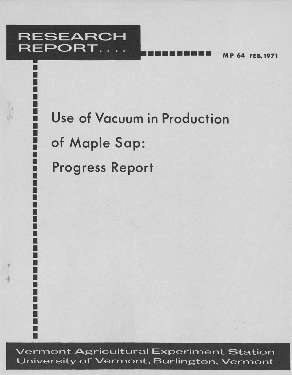 Miniature of Use of vacuum in production of maple sap