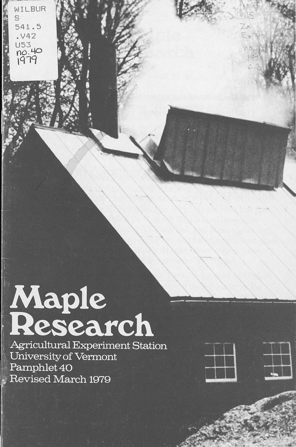 Miniature of The Maple Research Program at the Proctor Maple Research Farm : Vermont Agricultural Experiment Station, Botany Department of the University of Vermont, Burlington and Underhill, Vermont