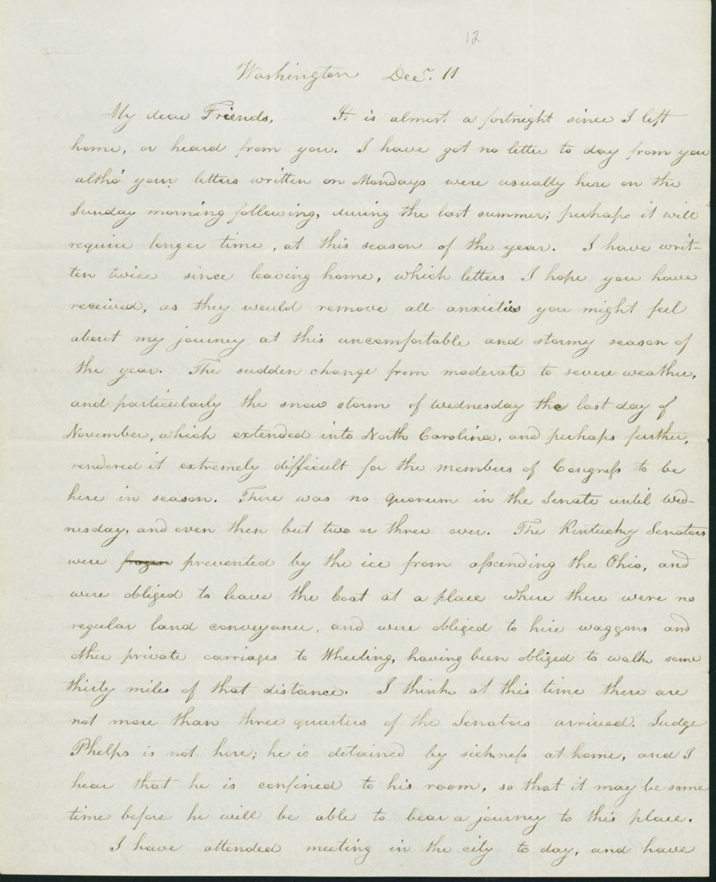 Miniature of Letter to Nathan and Mary Hill, December 11, 1842
