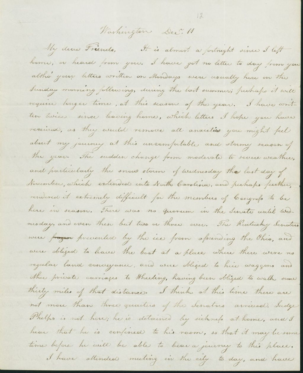 Miniature of Letter to Nathan and Mary Hill, December 11, 1842