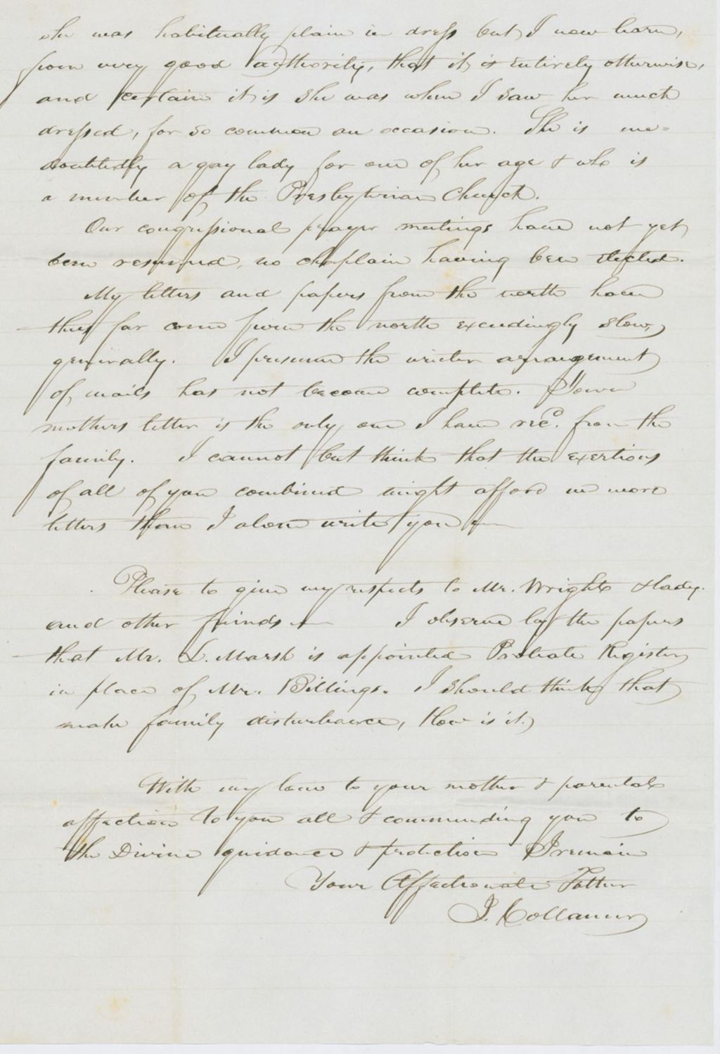 Miniature of Letter to Mary Collamer, December 14, 1845