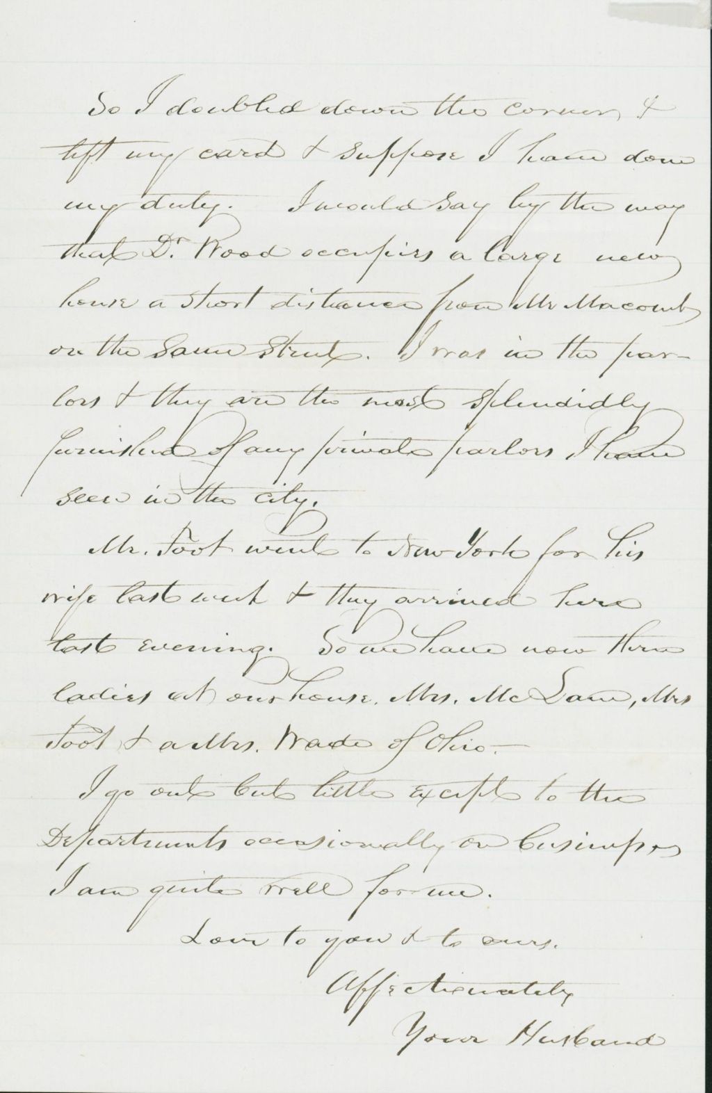 Miniature of Letter to Mary N. Collamer, December 25, 1856