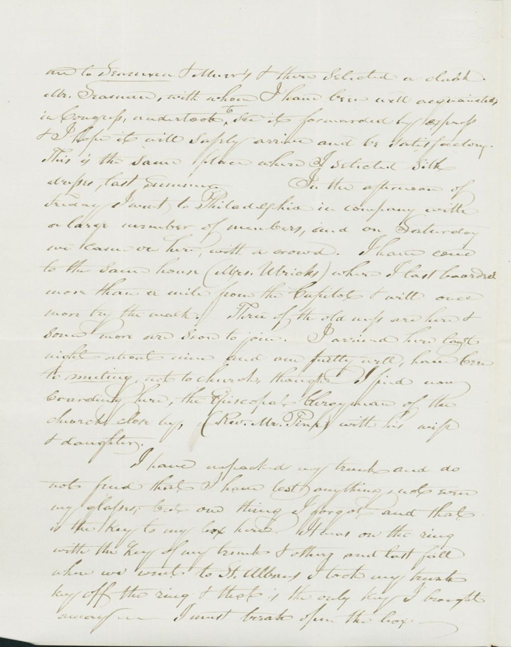 Miniature of Letter to Mary N. Collamer, December 3, 1848