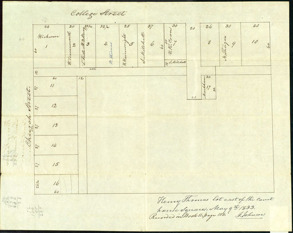 Miniature of Burlington: Henry Thomas land East of Courthouse Square, May 9, 1833