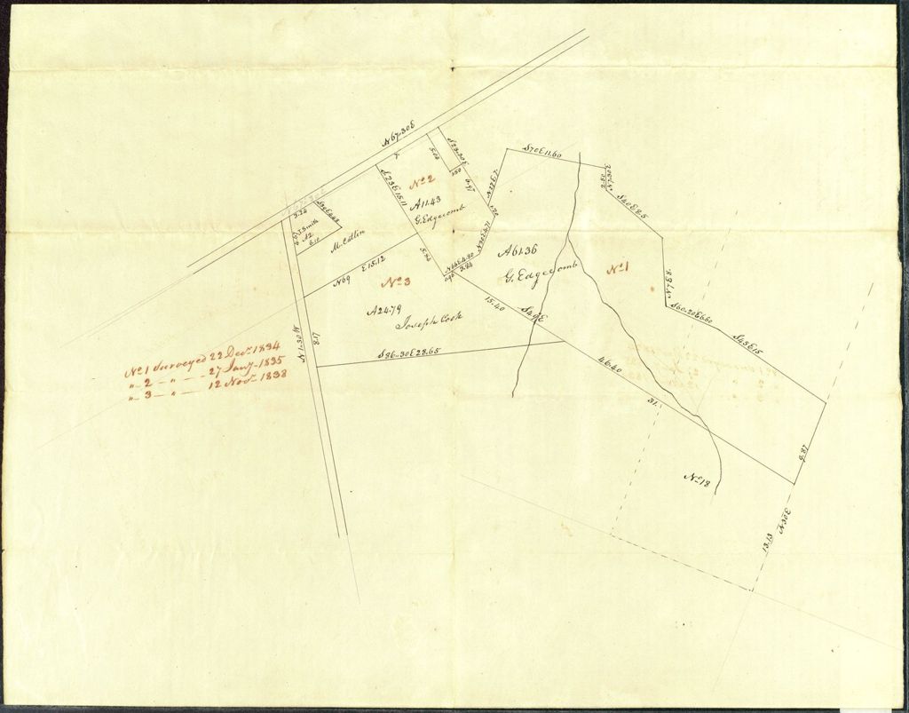 Miniature of Burlington: Lands sold of Deming's estate to George Edgecomb, Joseph Cook