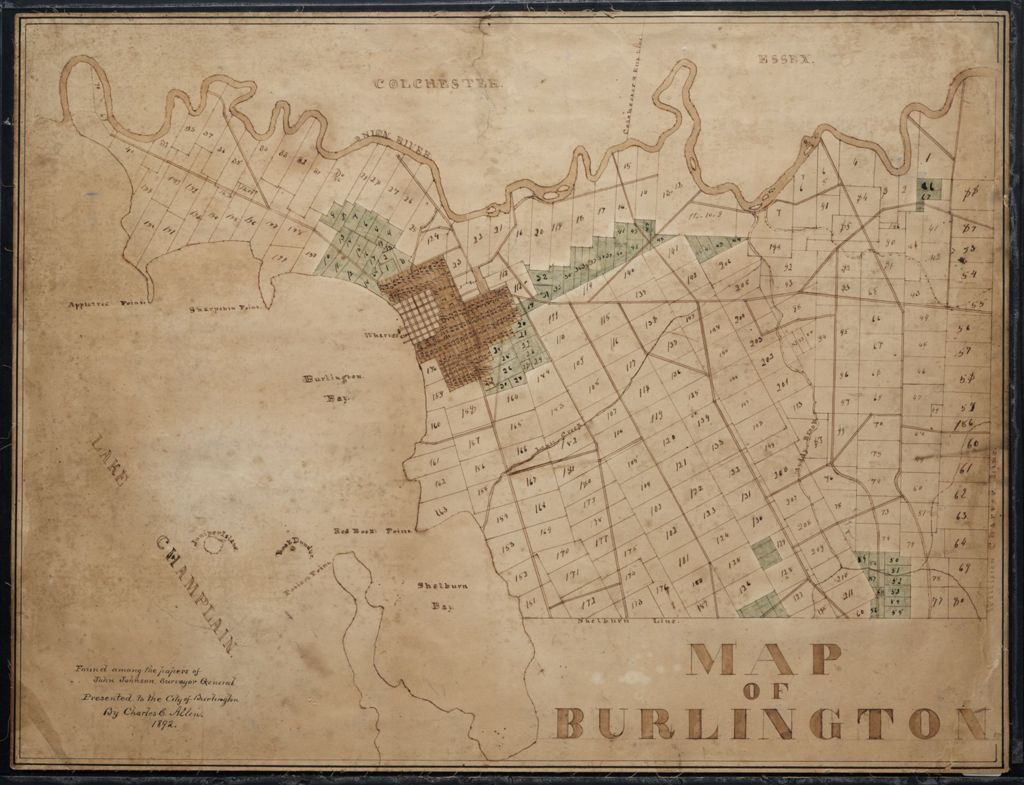 Miniature of Burlington (ms. For 1836/42 printed map, Cobb no. 220), 1836