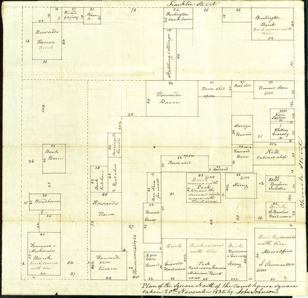 Miniature of Burlington: Block North of the court house square, November 20, 1835