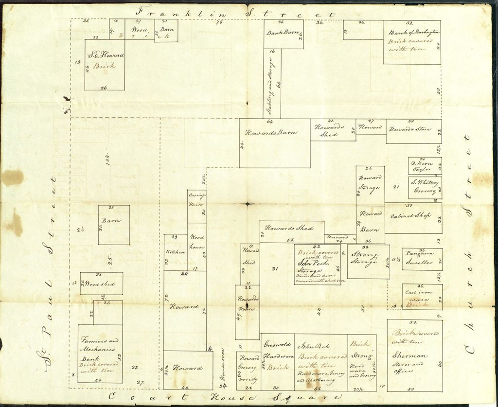 Miniature of Burlington: Block North of the court house square, November 20, 1835