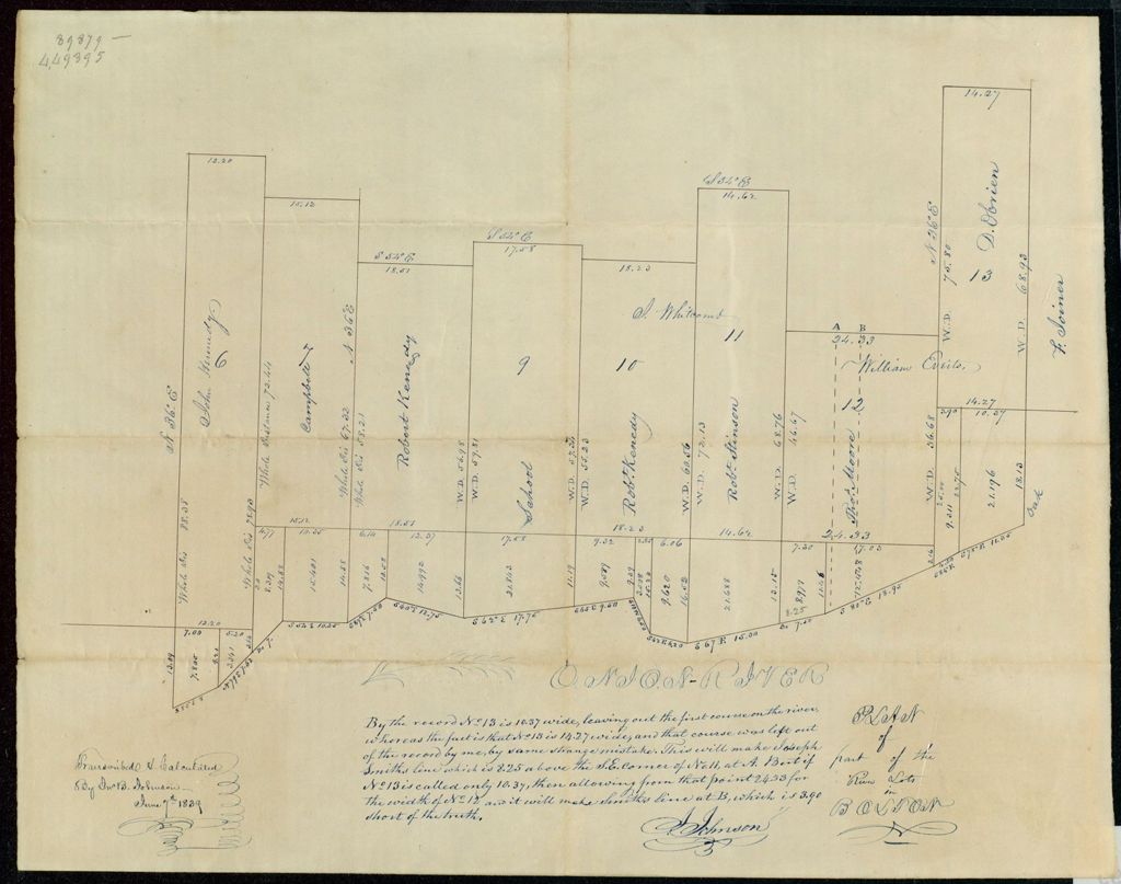 Miniature of Bolton plan of part of the River Lots, 1839