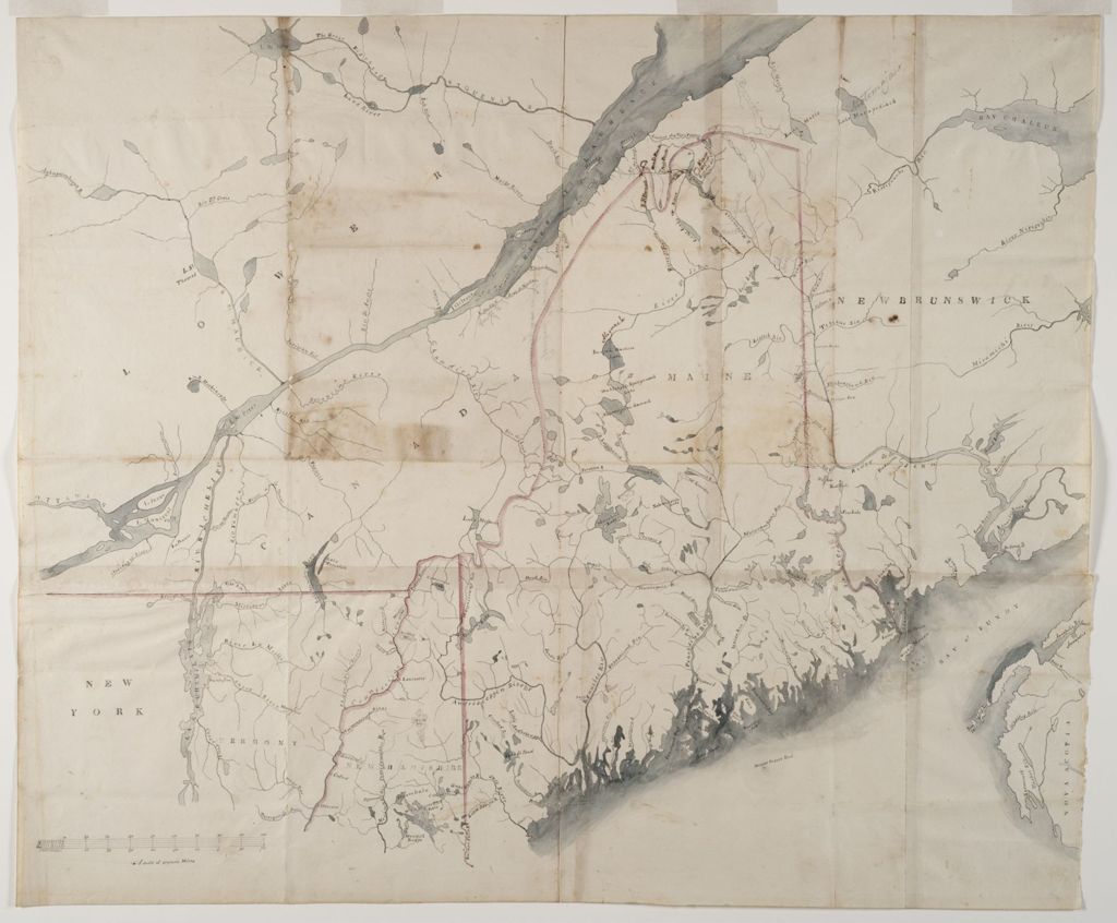 Miniature of Map of Country to be Explored, survey map to establish US/Canada border, undated