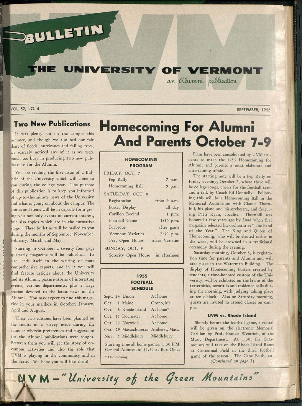 Miniature of Bulletin of the University of Vermont vol. 52 no. 04