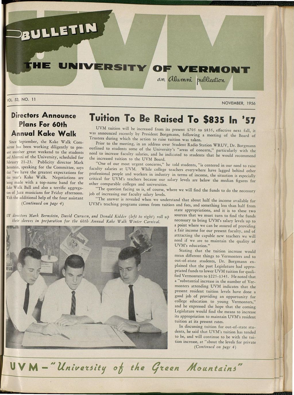 Miniature of Bulletin of the University of Vermont vol. 53 no. 11