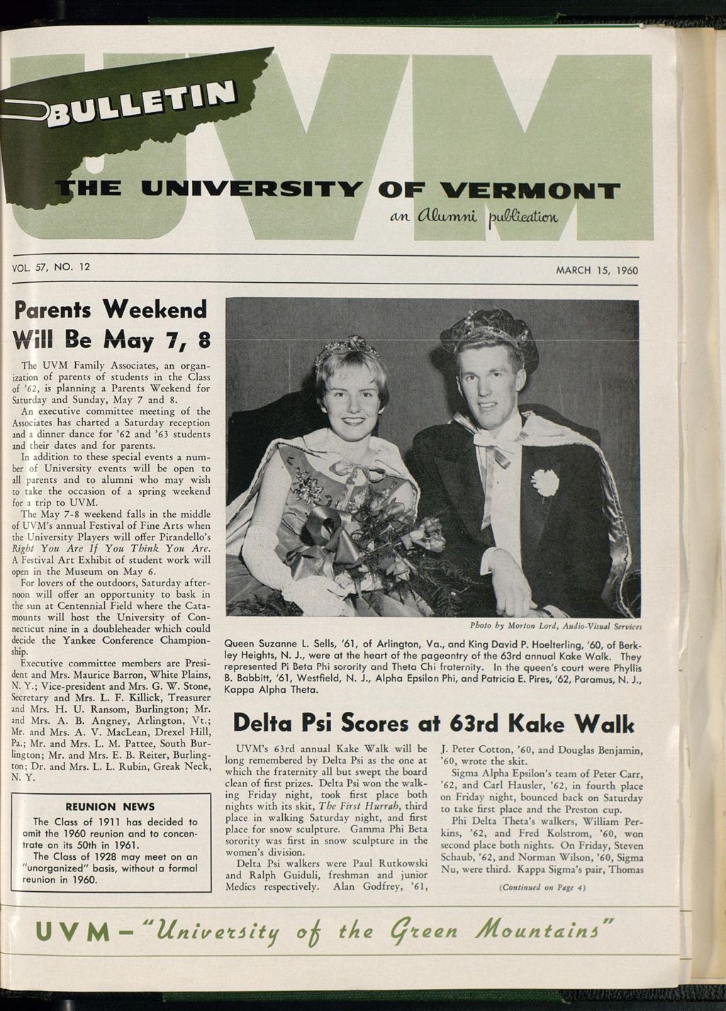 Miniature of Bulletin of the University of Vermont vol. 57 no. 12
