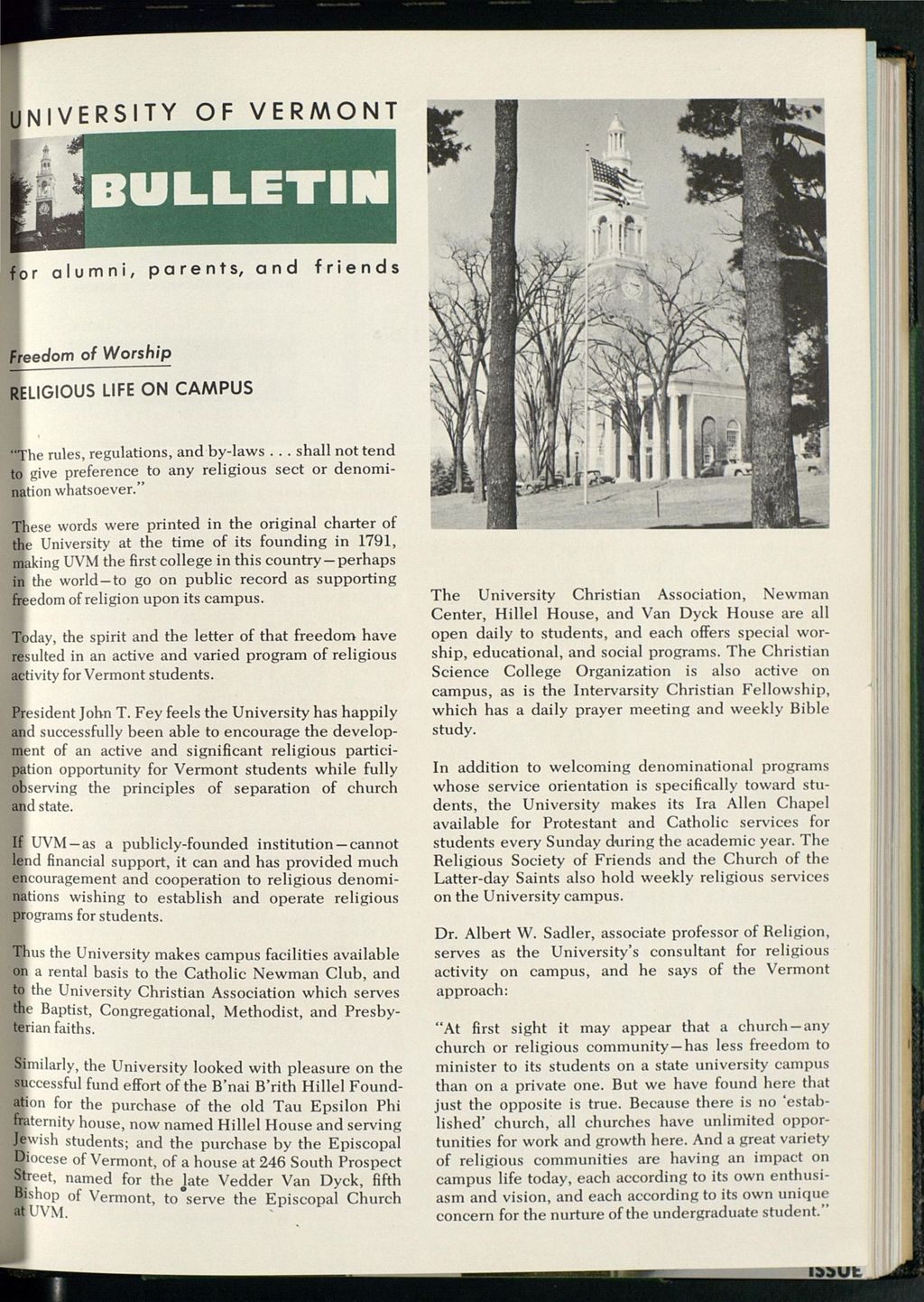 Miniature of Bulletin of the University of Vermont vol. 59 no. 06