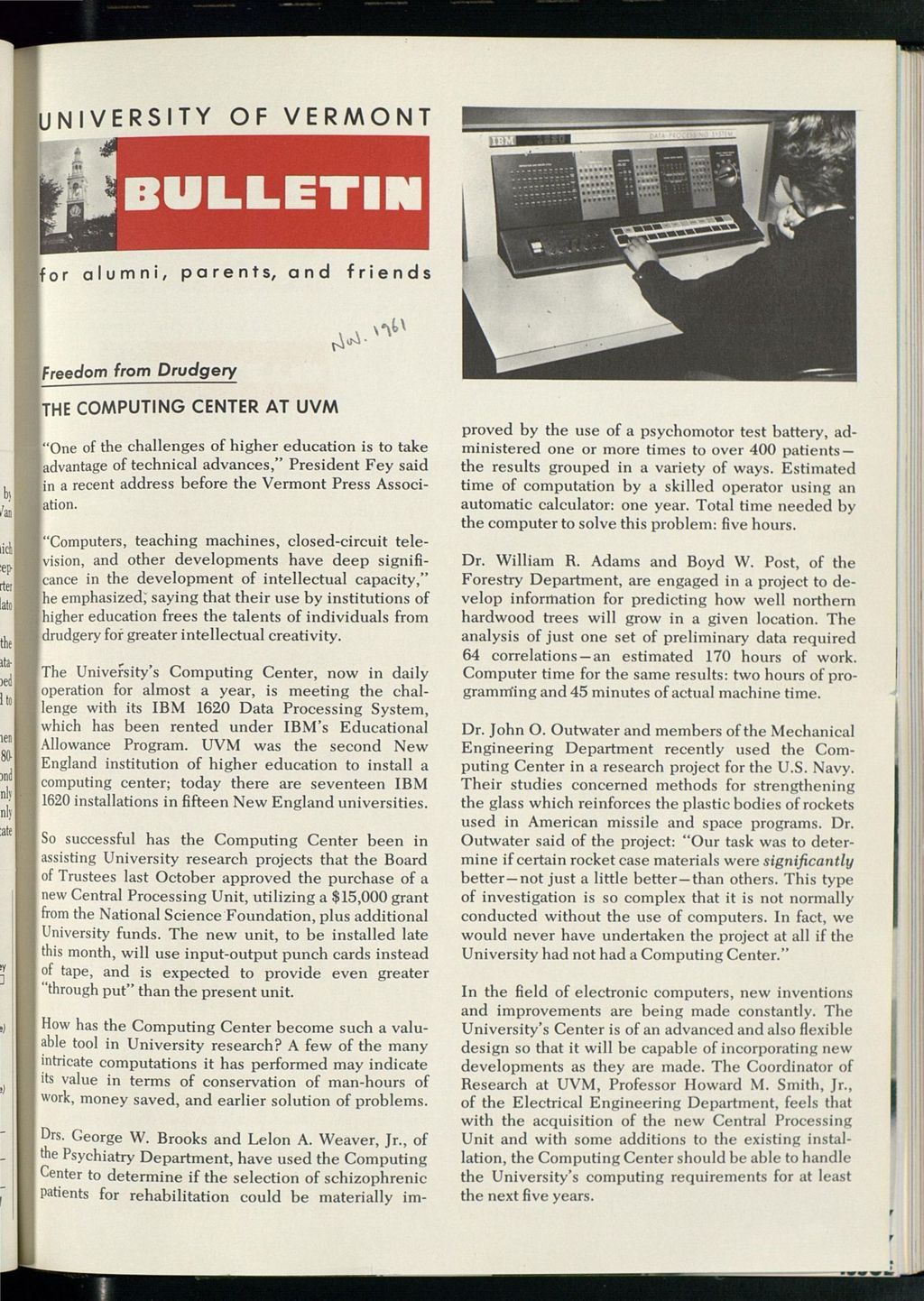 Miniature of Bulletin of the University of Vermont vol. 59 no. 07