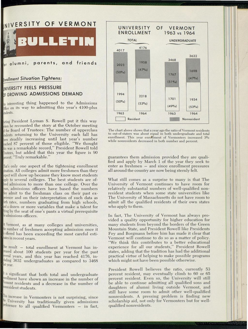 Miniature of Bulletin of the University of Vermont vol. 62 no. 02