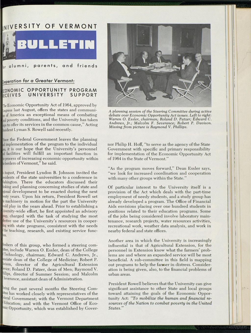 Miniature of Bulletin of the University of Vermont vol. 62 no. 05