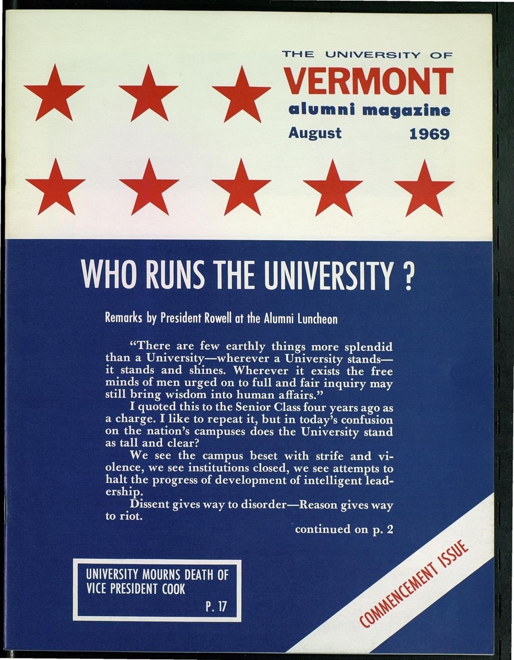 Miniature of The University of Vermont Alumni Magazine vol. 50 no. 01